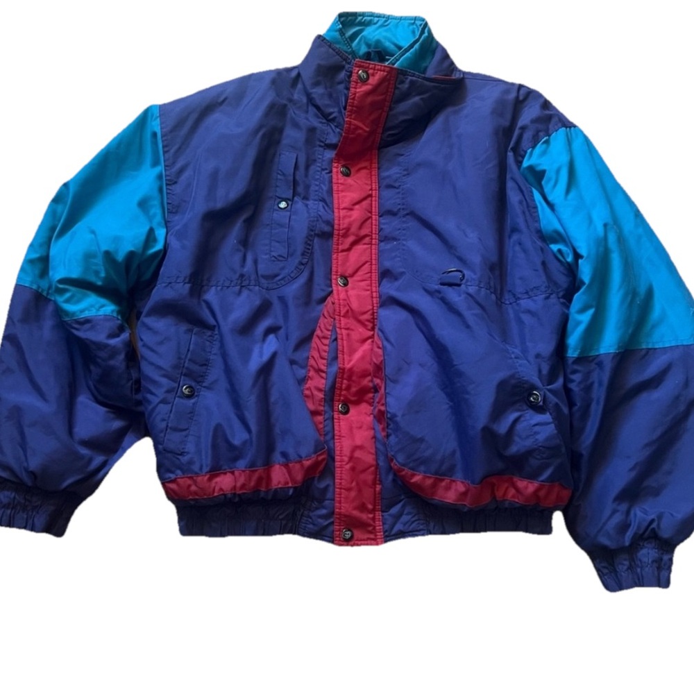 VTG 80s Sasson Retro Ski Snow‎ Boarding Puffer Jacket Colorblock Women's Size XL
